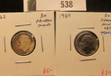 1962 P & 1964 P Roosevelt Dimes, both BU toned Monsters.