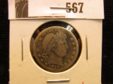 1914 D Barber Quarter, Good.