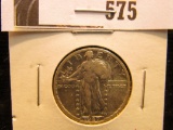 1927 P Standing Liberty quarter, VF/EF, lots of details.