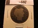 1892 P Barber Half Dollar, Good.