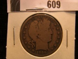 1906 D Barber Half Dollar, Good.