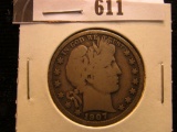 1907 P Barber Half Dollar, VG