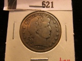 1911 D Barber Half Dollar, Very Good,