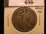 1916 D Walking Liberty Half Dollar, clear date.