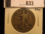 1921 S Walking Liberty Half Dollar, G+