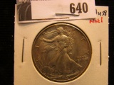 1941 P Walking Liberty Half Dollar, AU 58.