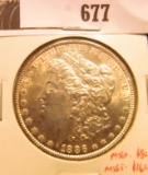 1886 P Morgan Silver Dollar, Brilliant Uncirculated.