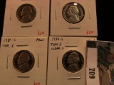 4 Proof Jefferson Nickels: 1975-S, 76-S, 79-S Type 2, & 81-S Type One.