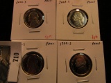 4 Proof Jefferson Nickels: 1999-S, 2000-S, 2001-S, & 2002-S.