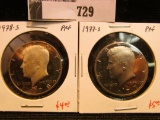 (2) Proof Kennedy Half Dollar. 1977 S & 1978 S.