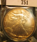 2015 American Eagle Silver One Ounce Dollar, BU in capsule, nicely toned.