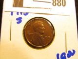 Reddish brown 1913-S wheat cent