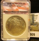 1898 Morgan silver dollar graded MS 67 by ANGS