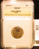 Graded 1944-S silver war nickel