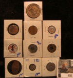 Hodgepodge lot includes damaged 1854 three cent silver coin, Merry Christmas elongated cent, Louisvi