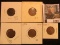 1292.           1889 Fine, 1895 Good, 1898 Good, 1906 VG, & 1907 Fine Indian Head Cents.
