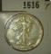 1616.           1938 D Walking Liberty Half Dollar, Extra Fine, Key date with a low mintage.
