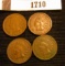1710.           1881 Full Liberty, 1887 Fine, 1893 EF, & 1901 VF Indian Head Cents.