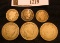 1719.           (3) different date Barber Dimes & (3) different Barber Quarters.