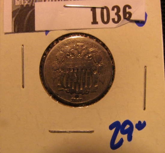 1036.           1867 SHIELD NICKEL