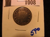 1008.           1884 V  WITH LIBERTY VISIBLE