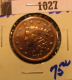 1027.           1838 CORONET HEAD LARGE CENT