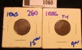 1060.           1886 TYPE 1 AND 1865 INDIAN HEAD CENTS