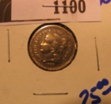 1100.           1869 Three Cent Nickel