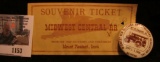 1153.           Sept. 1-5, 1966 Pin-back and Souvenir Ticket from Mt. Pleasant, Iowa 