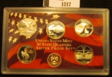 1217.           2007 S U.S. 90% Silver Quarter Proof Set in plastic case, no box.