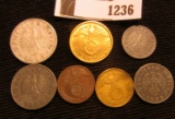 1236.           (7) Different Nazi Germany minor coins, all depict Nazi Swastika.
