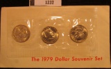 1237.           1979 P, D, & S Susan B. Anthony Dollar Set in cellophane envelope.