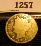 1257.           1886 Key-date Liberty Nickel.