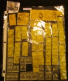 1297.           Over 75 Old U.S. Stamps, Strips, blocks including #559, #560, & #562.