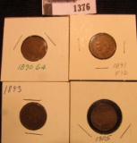 1376.           1890, 1891, 1893, & 1905,Indian Head Cents.