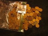 1421.           Mixed Bag of Wheat Cents, Indian Cents, and even a foreign coin or two. A quick look