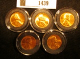 1439.           1944 P, 55 P, D, S, 57 P, & 60 P Large Date  Brilliant Red Uncirculated Lincoln Cent