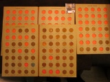 1444.           Partial Lincoln Cent Set in a Brown folder, which is not in the best of shape. The C