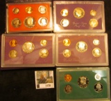 1478.           1980 S, 87 S, 88 S, 89 S & 96 S U.S. Proof Sets. Original as issued.