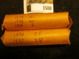 1500.           (12) 1934, (30) 1935, (34) 1936, & (24) 1937  Canada Maple Leaf Cents in paper wrapp