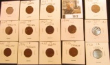 1517.           Group of Carded Canada small Cents including: 1920, 24, 26, 28, 29 Low 9, (2) 31, 32