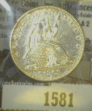 1581.           1861 P Civil War Seated Liberty Half Dollar, UNC details.