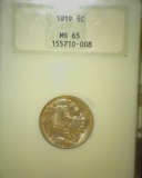 1585.           1919 P Buffalo Nickel slabbed 