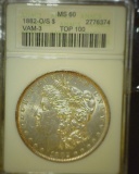 1587.           1882 O/S Morgan Silver Dollar ANACS slabbed 