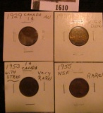 1610.           1929, 30, 53 With Straps, & 55 No Shoulder Straps Canada Cents.