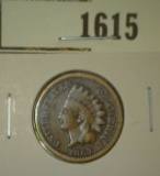 1615.           1863 Civil War Indian Head Copper-nickel Cent, VG.