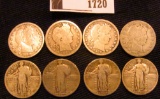 1720.           (4) Barber & (4) Standing Liberty Quarters. All with dates.