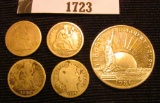1723.           Barber Dime & (3) different date Seated Liberty Dimes; 1986 S Impaired Proof Statue