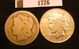 1726.           1902 S Morgan Silver Dollar Good & 1935 P U.S. Peace Silver Dollar VF.