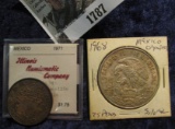 1787.           1971 Mexico 20 Centavos Unc & 1968 Mexico Silver 25 Pesos EF.